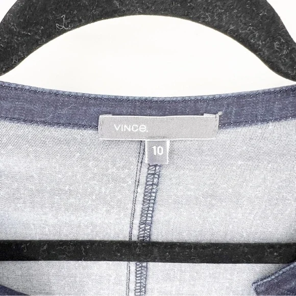 ✅ Vince Dark Wash Popover Denim Shift Tunic Dress SIZE 10 - Picture 3 of 6